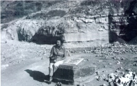 Mary Leakey at the site of FLK-Zinj.